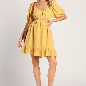 Lulus Yellow Mini Dress. Size M.